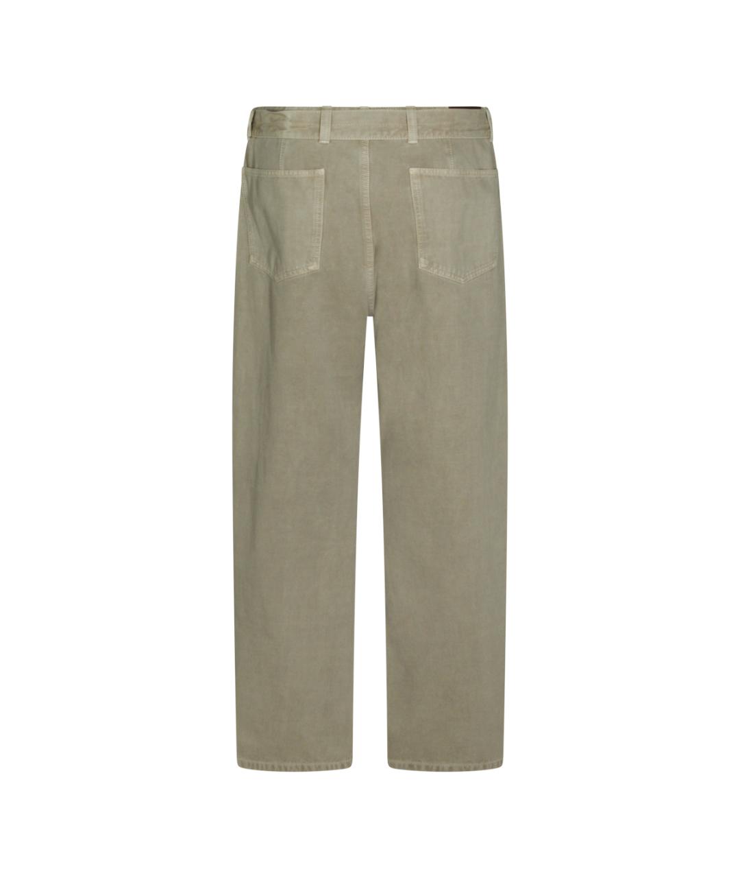LEMAIRE Хаки хлопковые прямые джинсы, фото 1