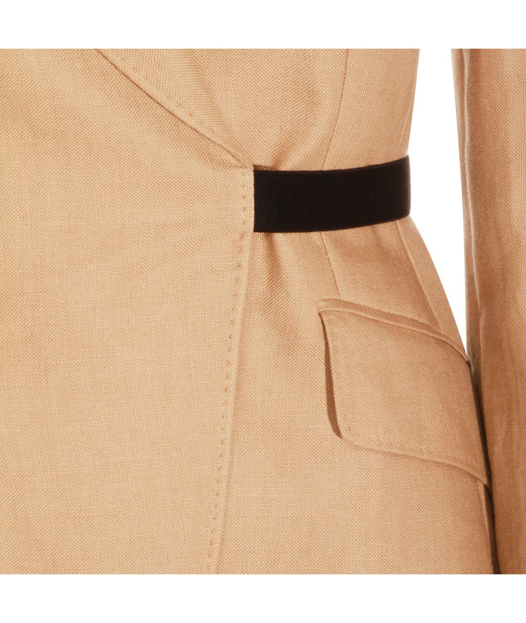 MAX MARA Бежевый льняной жакет/пиджак, фото 4