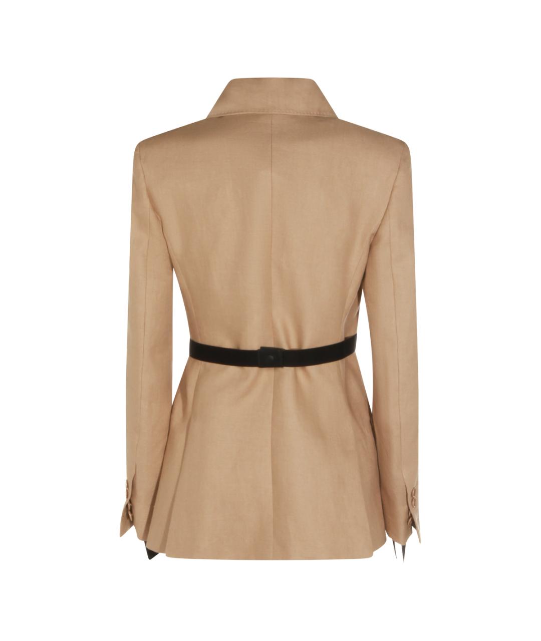 MAX MARA Бежевый льняной жакет/пиджак, фото 2