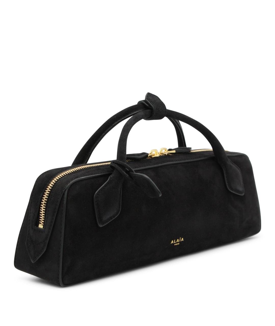 ALAIA Черная кожаная сумка с короткими ручками, фото 2