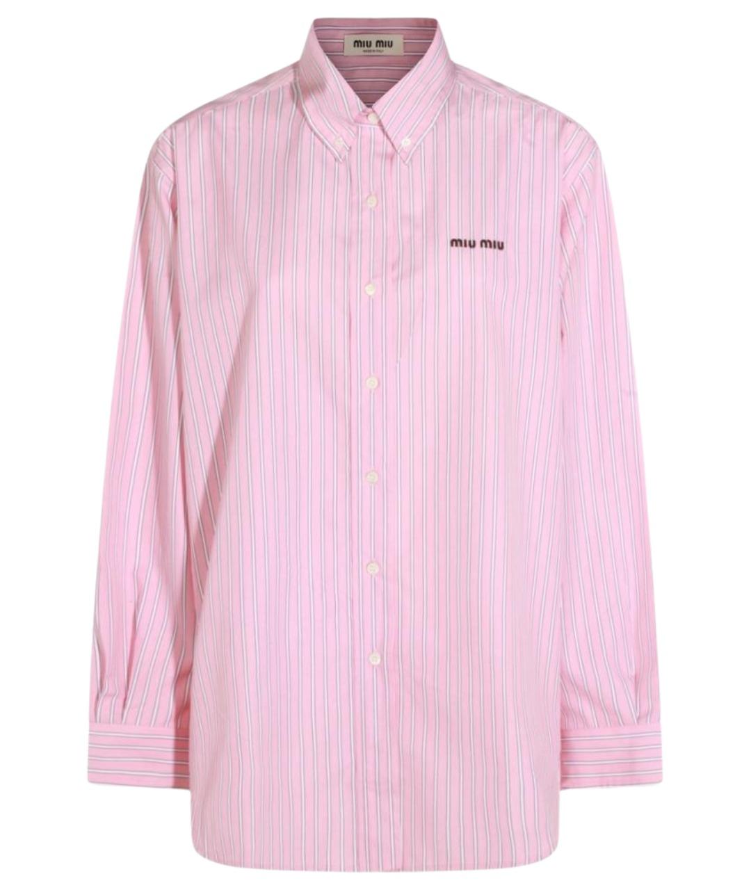 MIU MIU Розовая хлопковая рубашка, фото 1