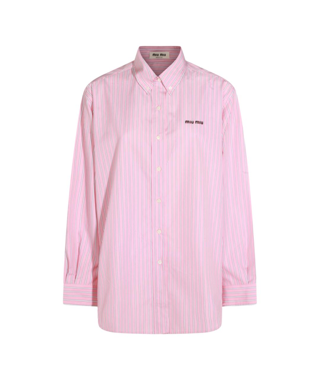 MIU MIU Розовая хлопковая рубашка, фото 5