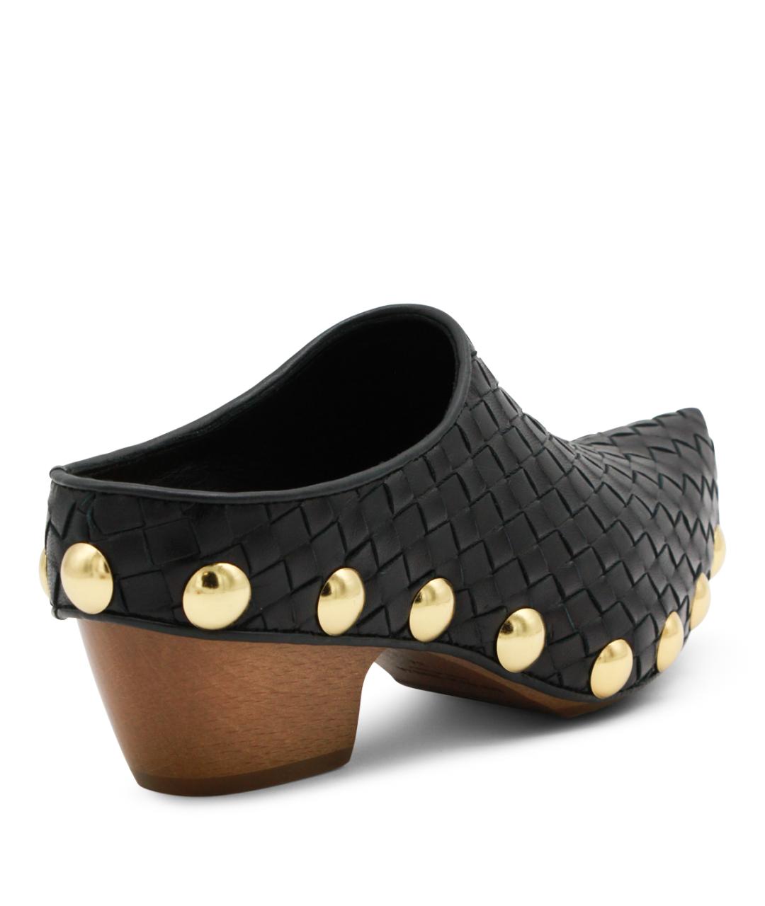 BOTTEGA VENETA Черные кожаные сабо, фото 3