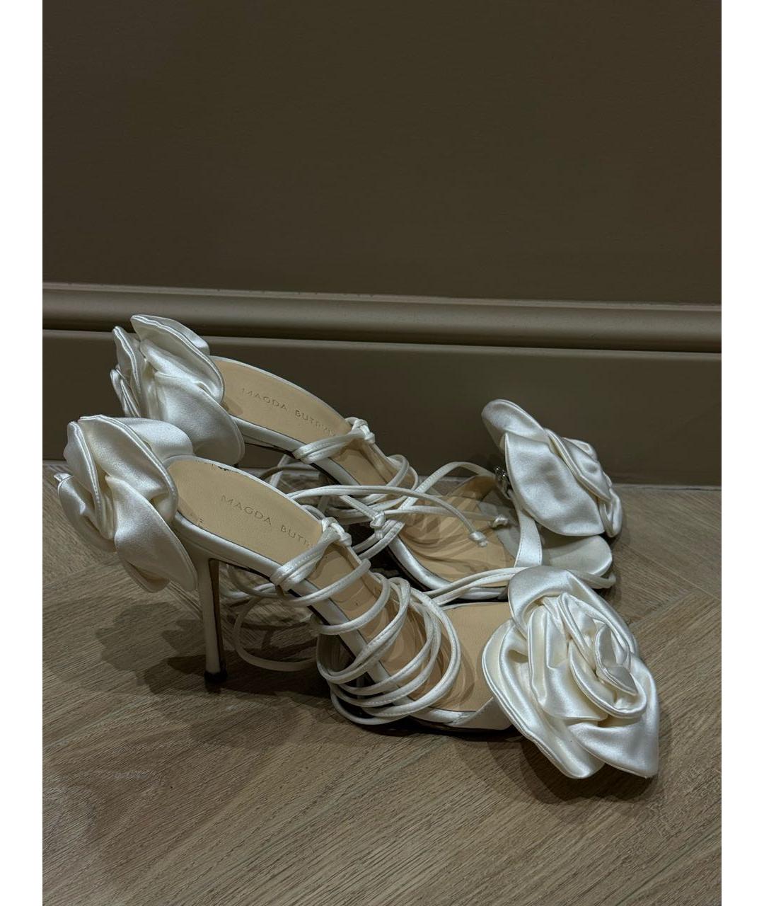 MAGDA BUTRYM Белые текстильные босоножки, фото 5