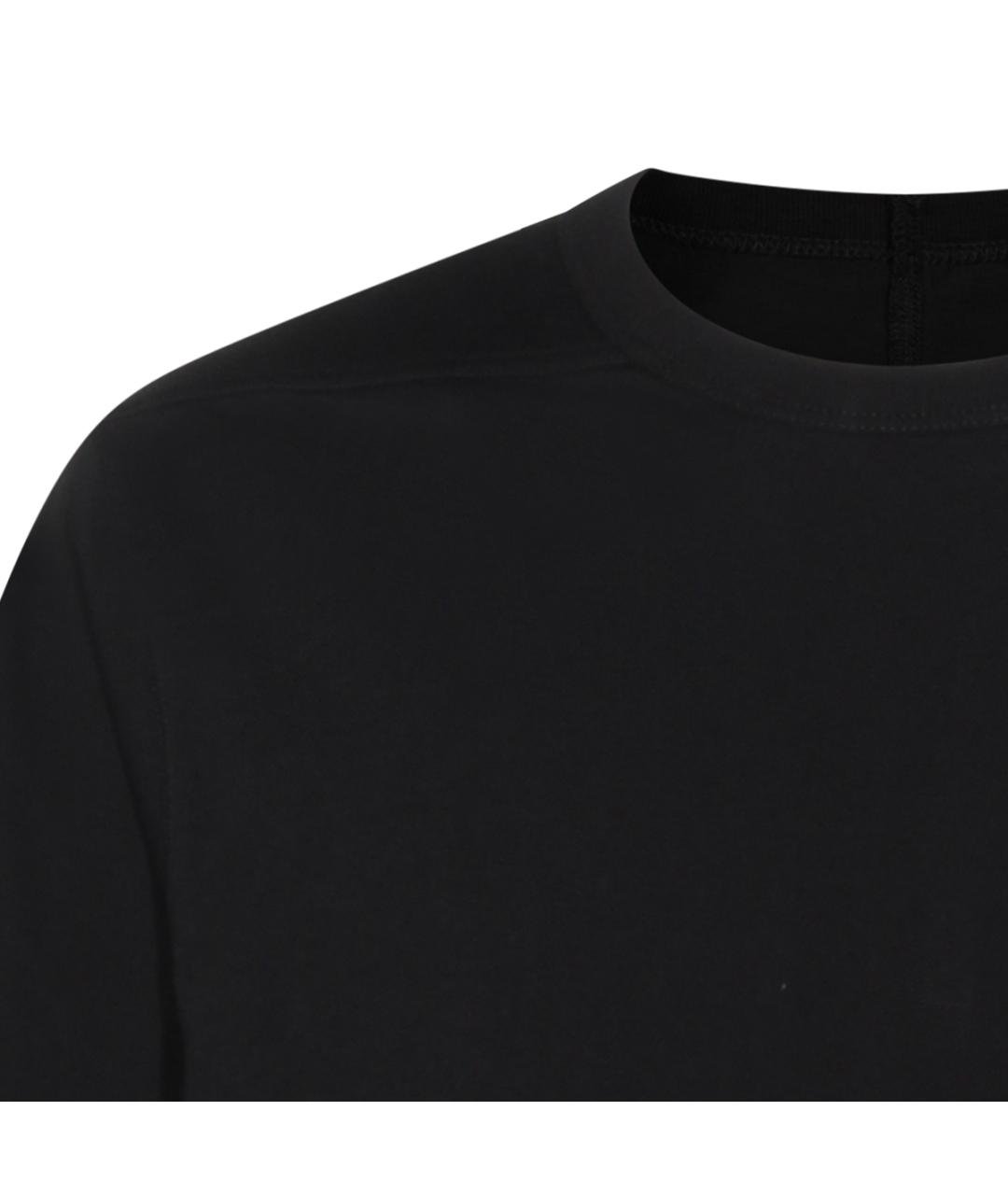 RICK OWENS Черная хлопковая футболка, фото 3