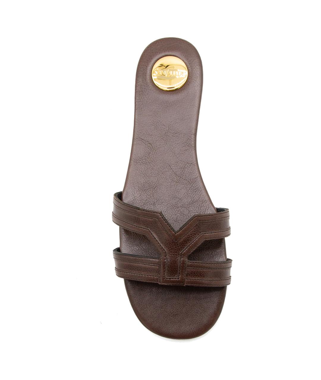 SAINT LAURENT Коричневые сандалии, фото 4