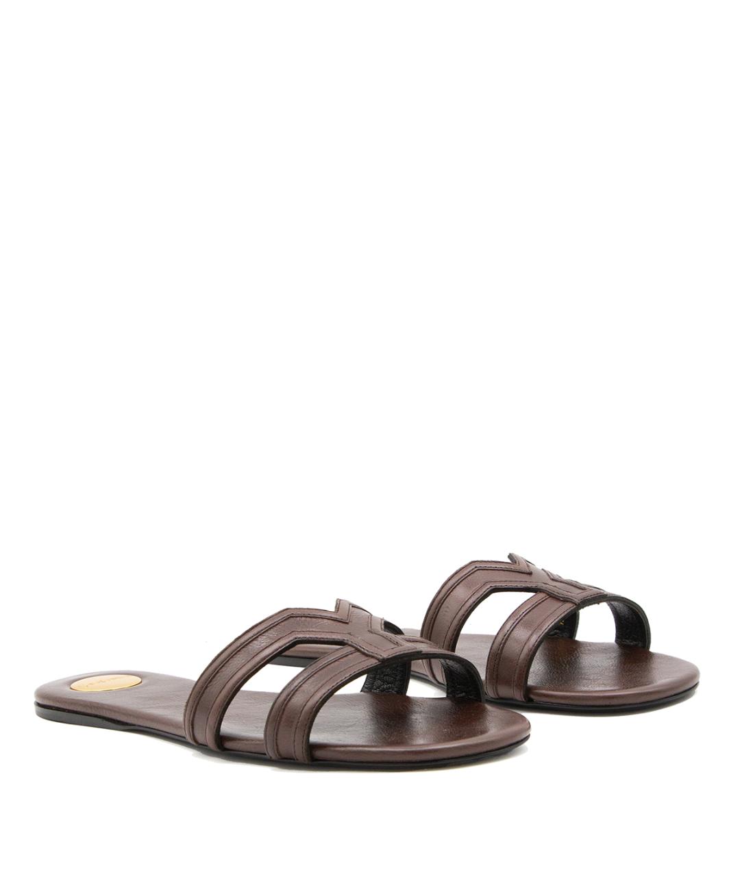 SAINT LAURENT Коричневые сандалии, фото 2