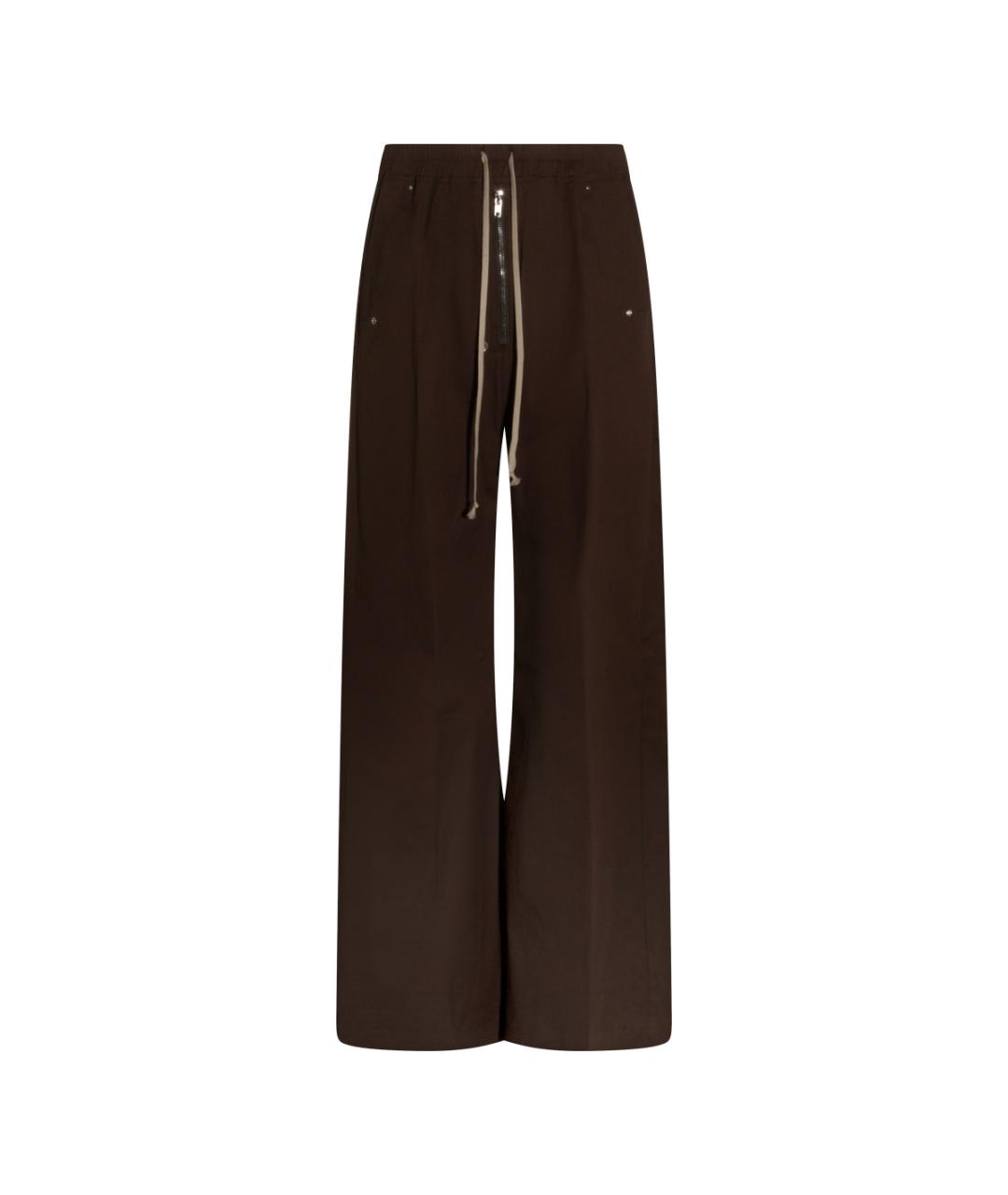 RICK OWENS Коричневые хлопковые повседневные брюки, фото 1