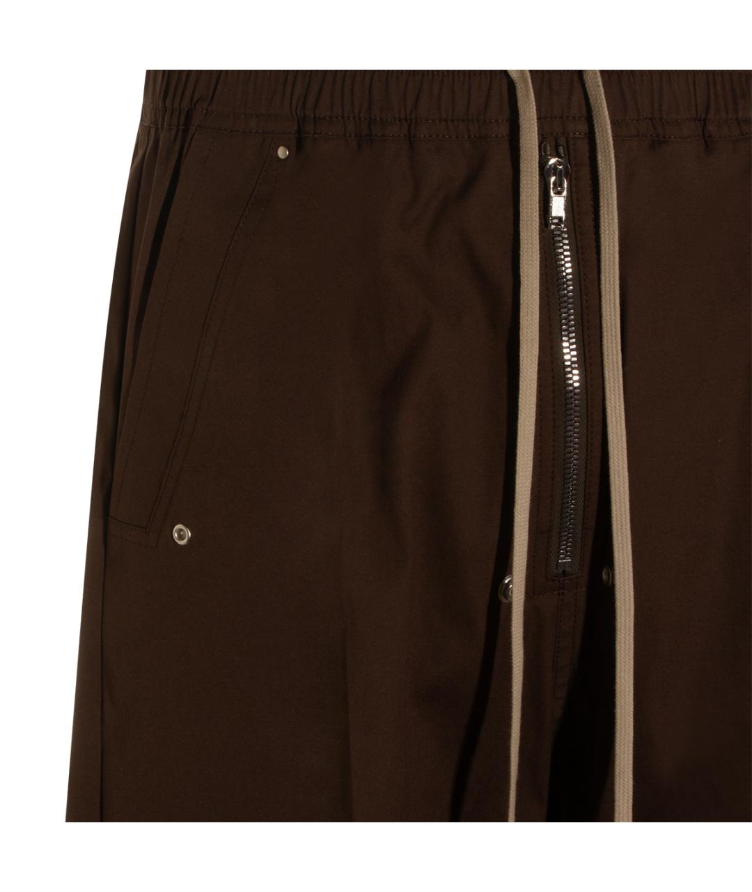 RICK OWENS Коричневые хлопковые повседневные брюки, фото 3