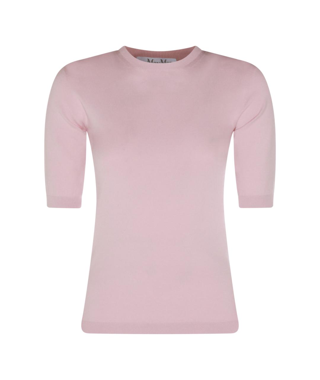 MAX MARA Розовая вискозная футболка, фото 1