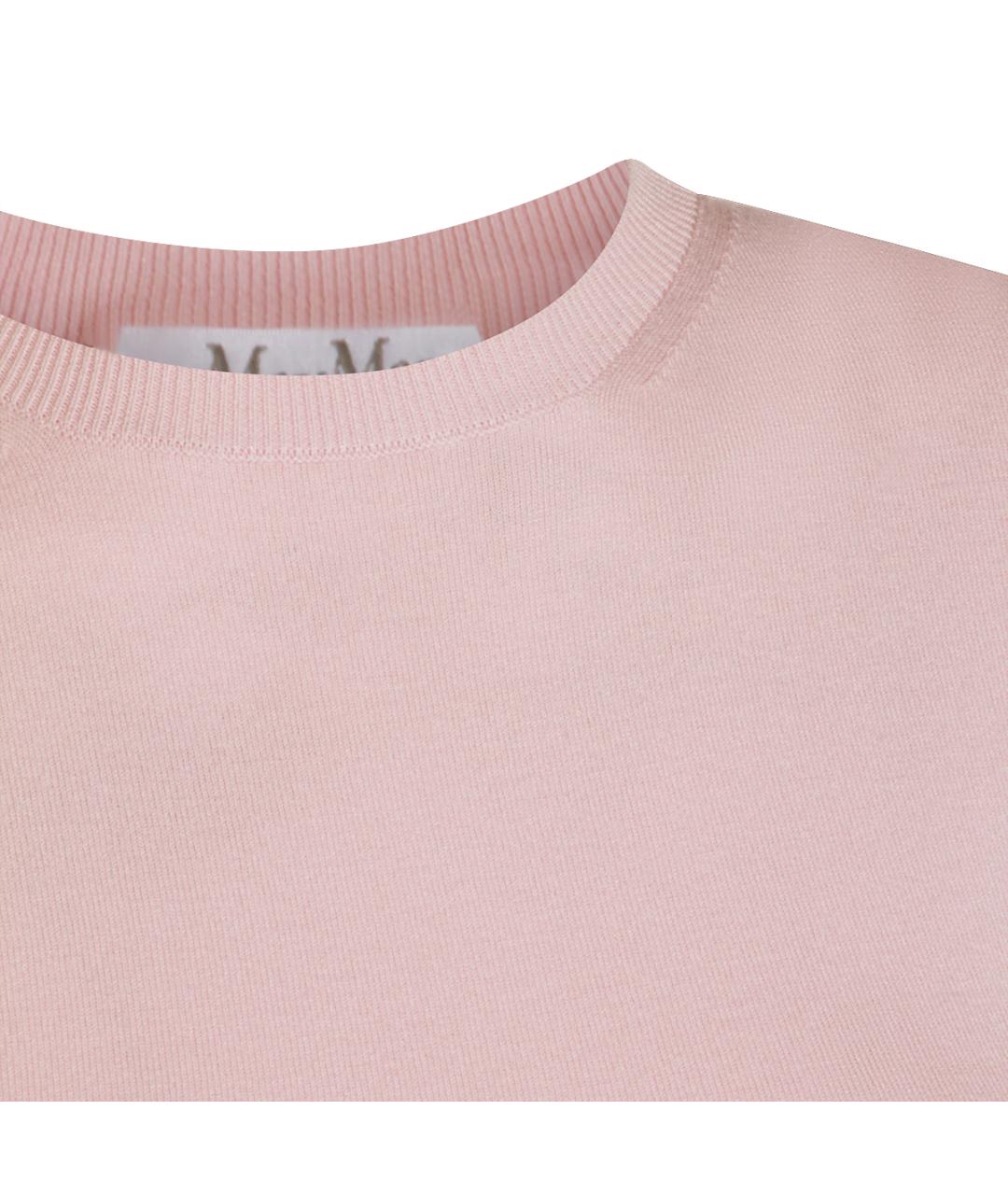 MAX MARA Розовая вискозная футболка, фото 4