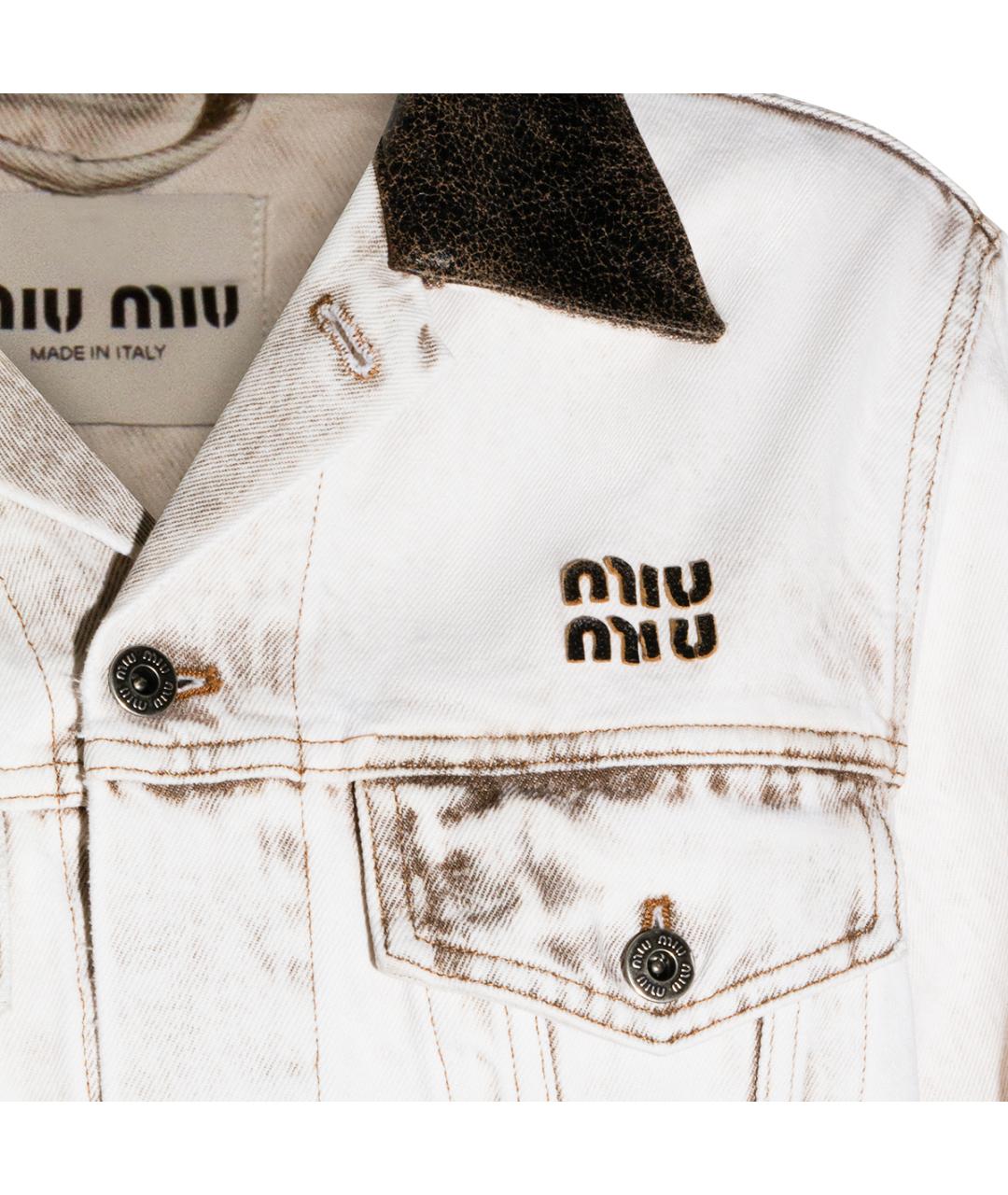 MIU MIU Белая хлопковая куртка, фото 3