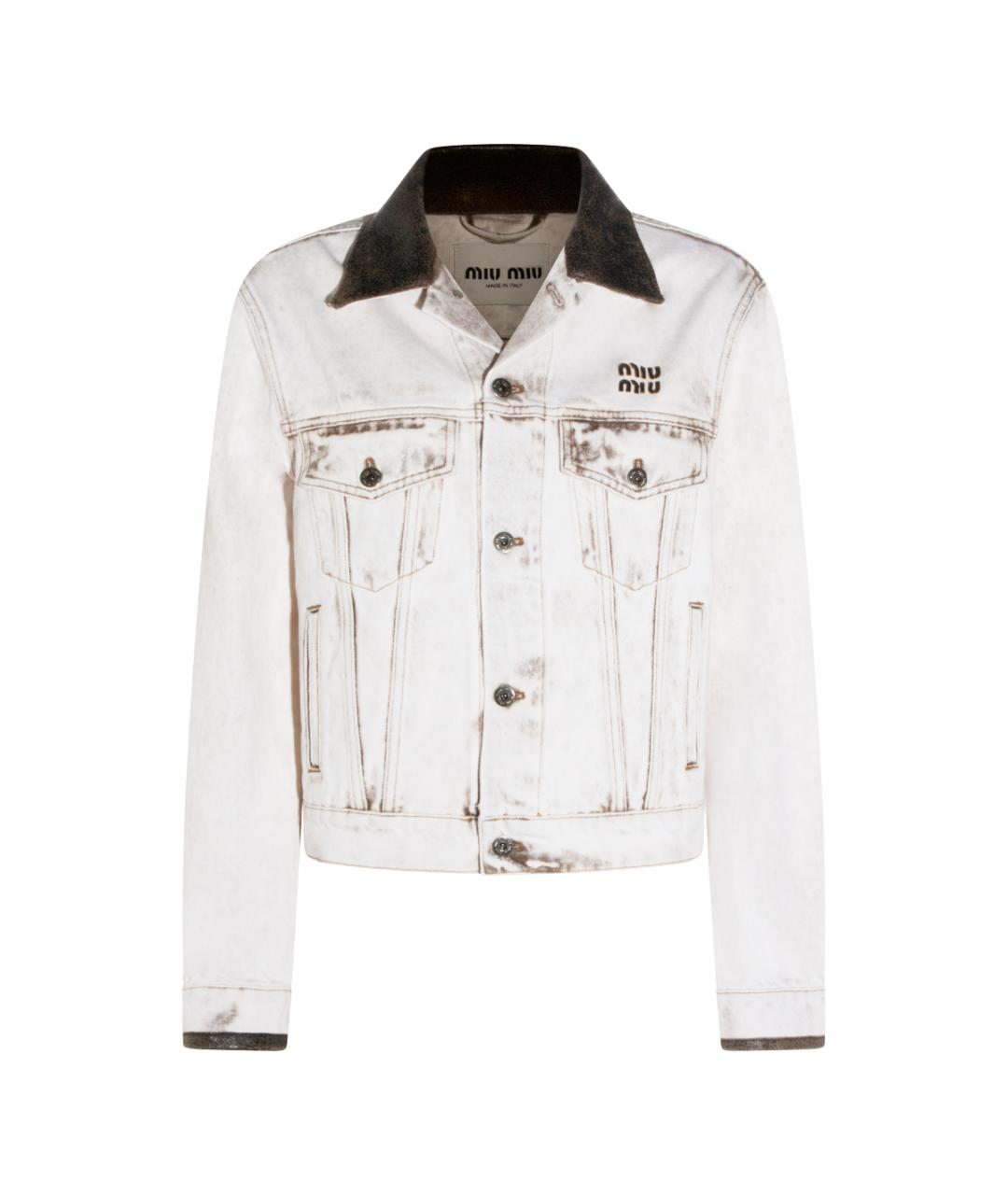 MIU MIU Белая хлопковая куртка, фото 1