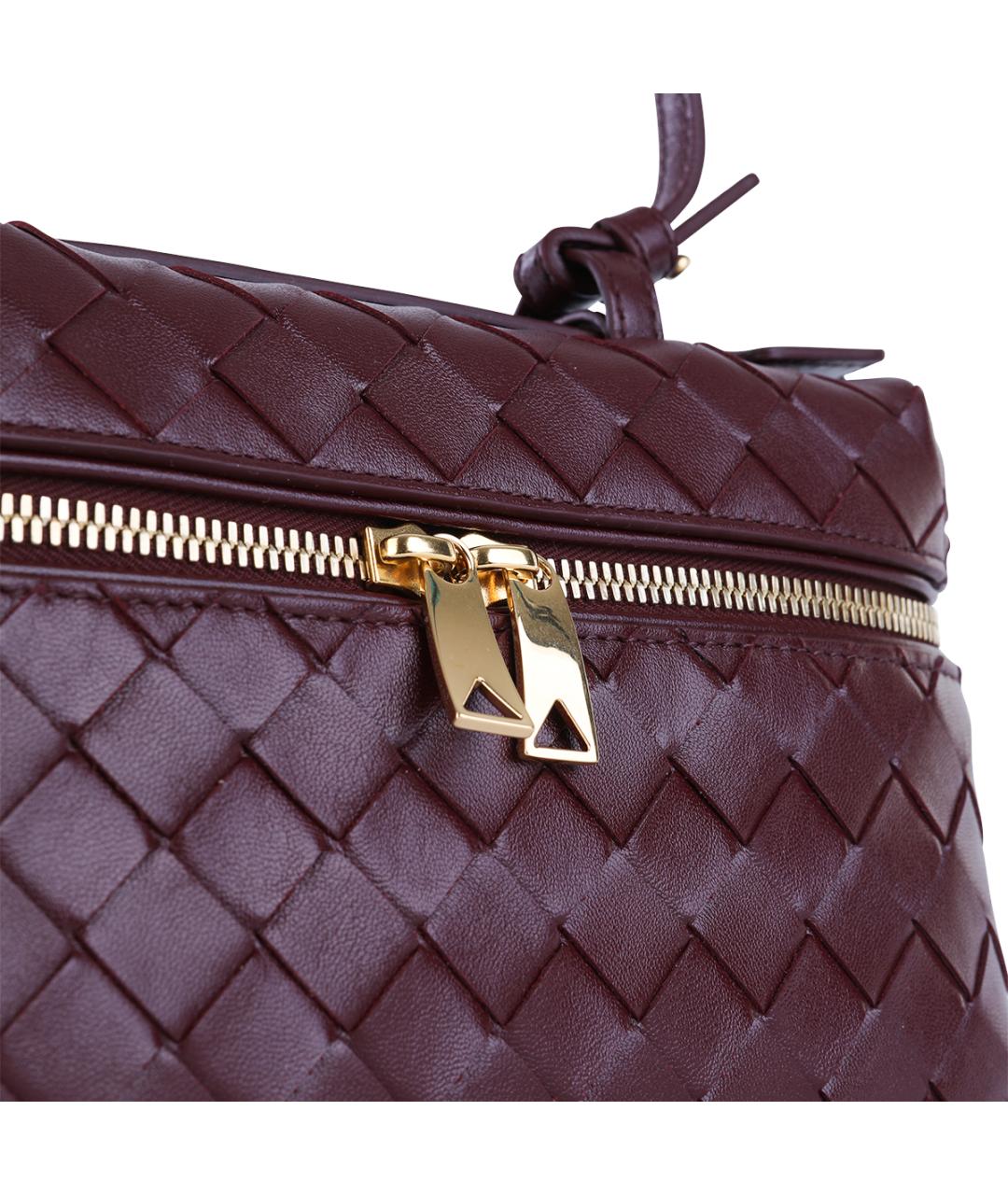 BOTTEGA VENETA Бордовая кожаная сумка через плечо, фото 4