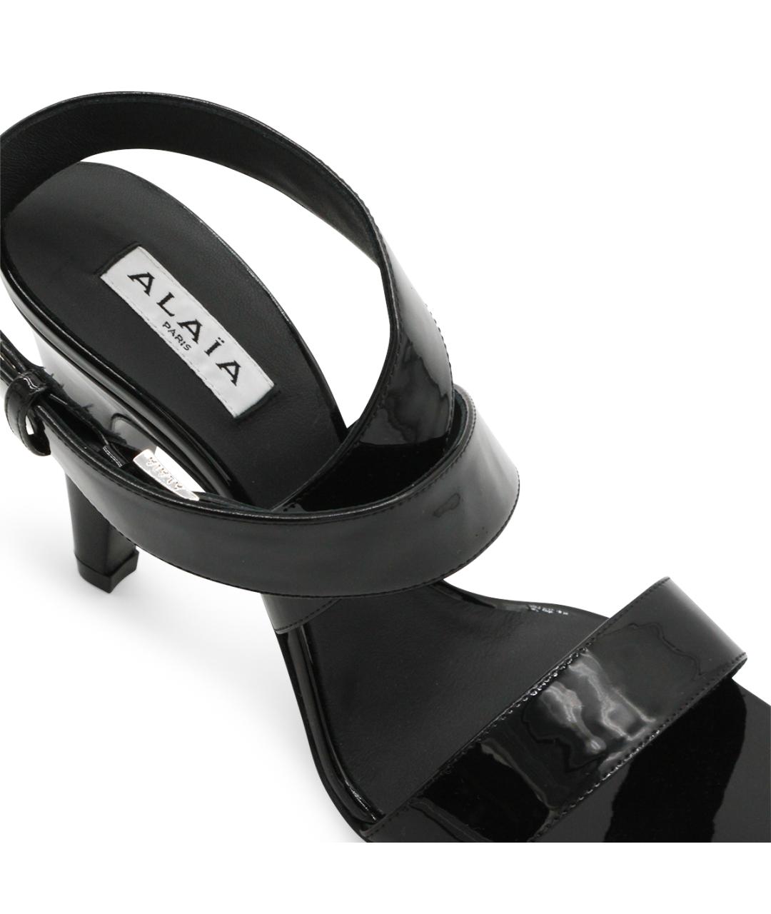 ALAIA Черные кожаные босоножки, фото 4