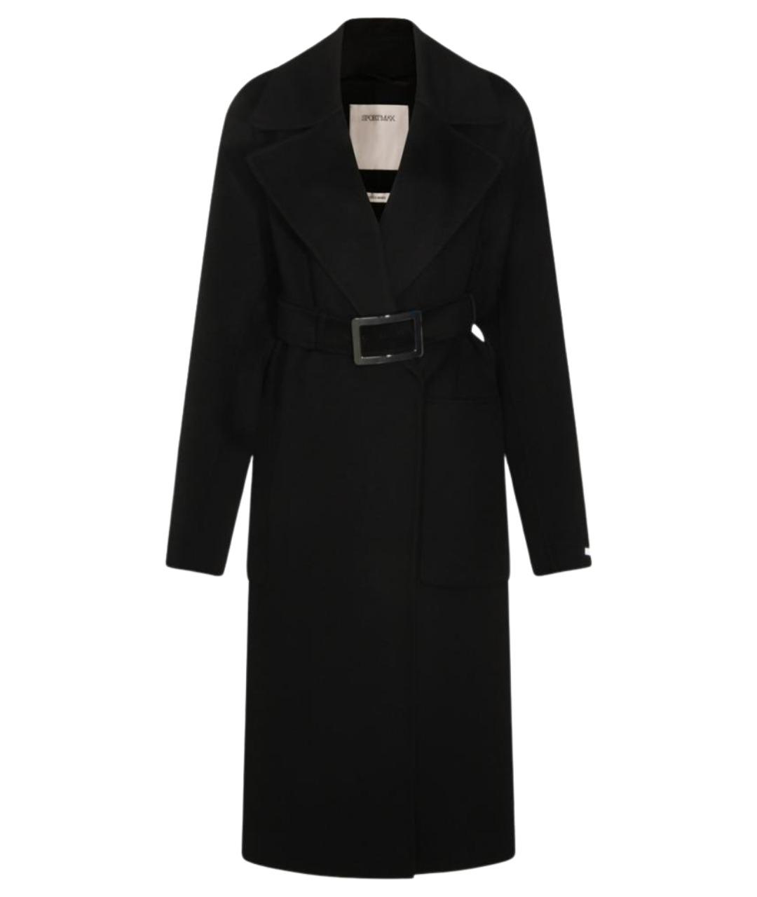 SPORTMAX Черное кашемировое пальто, фото 1