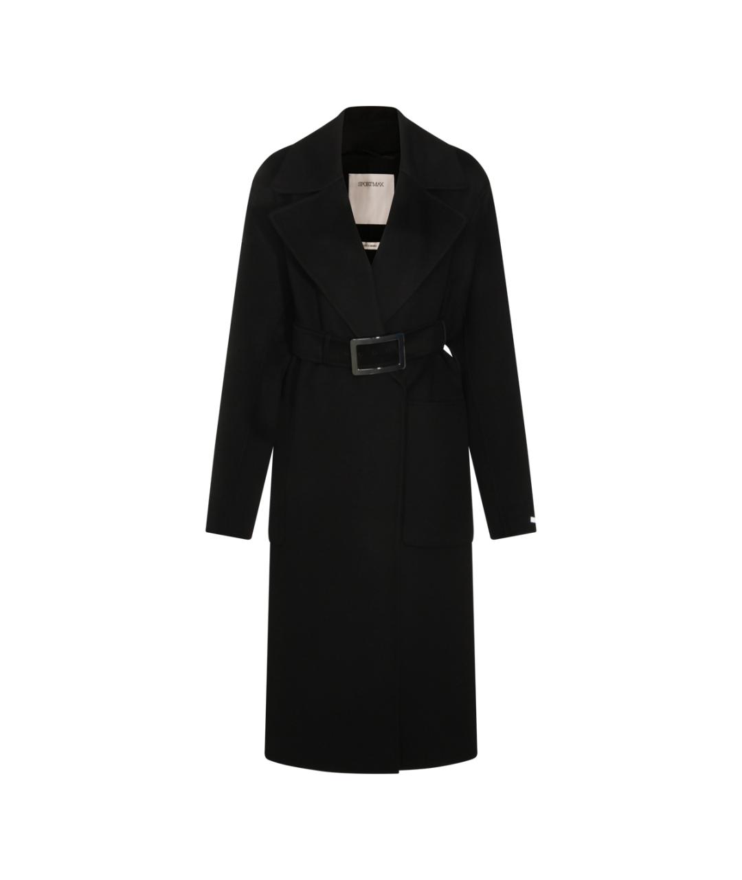 SPORTMAX Черное кашемировое пальто, фото 5