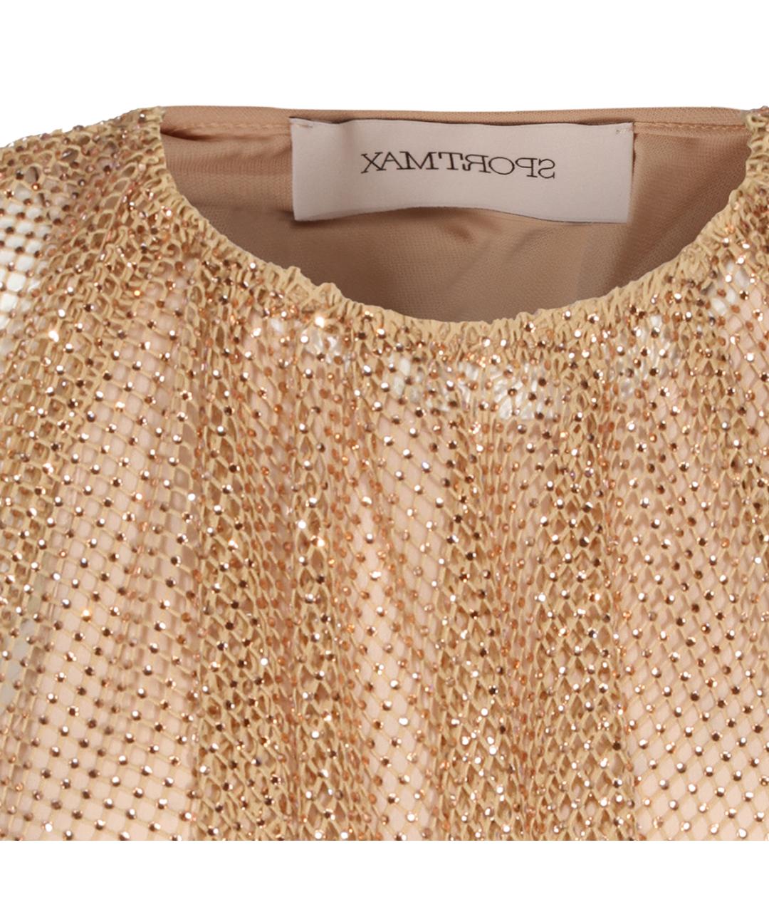 SPORTMAX Бежевая полиэстеровая майка, фото 3