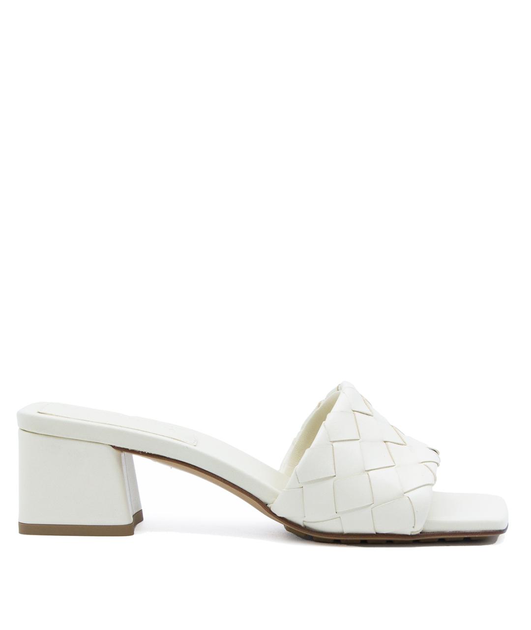 BOTTEGA VENETA Белые кожаные мюли, фото 1