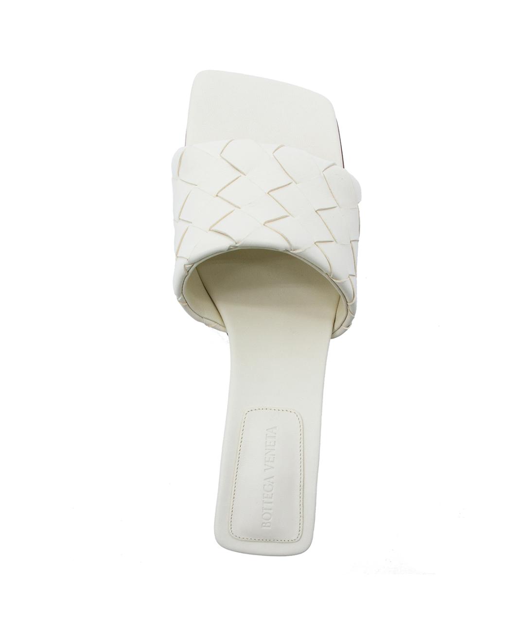 BOTTEGA VENETA Белые кожаные мюли, фото 4