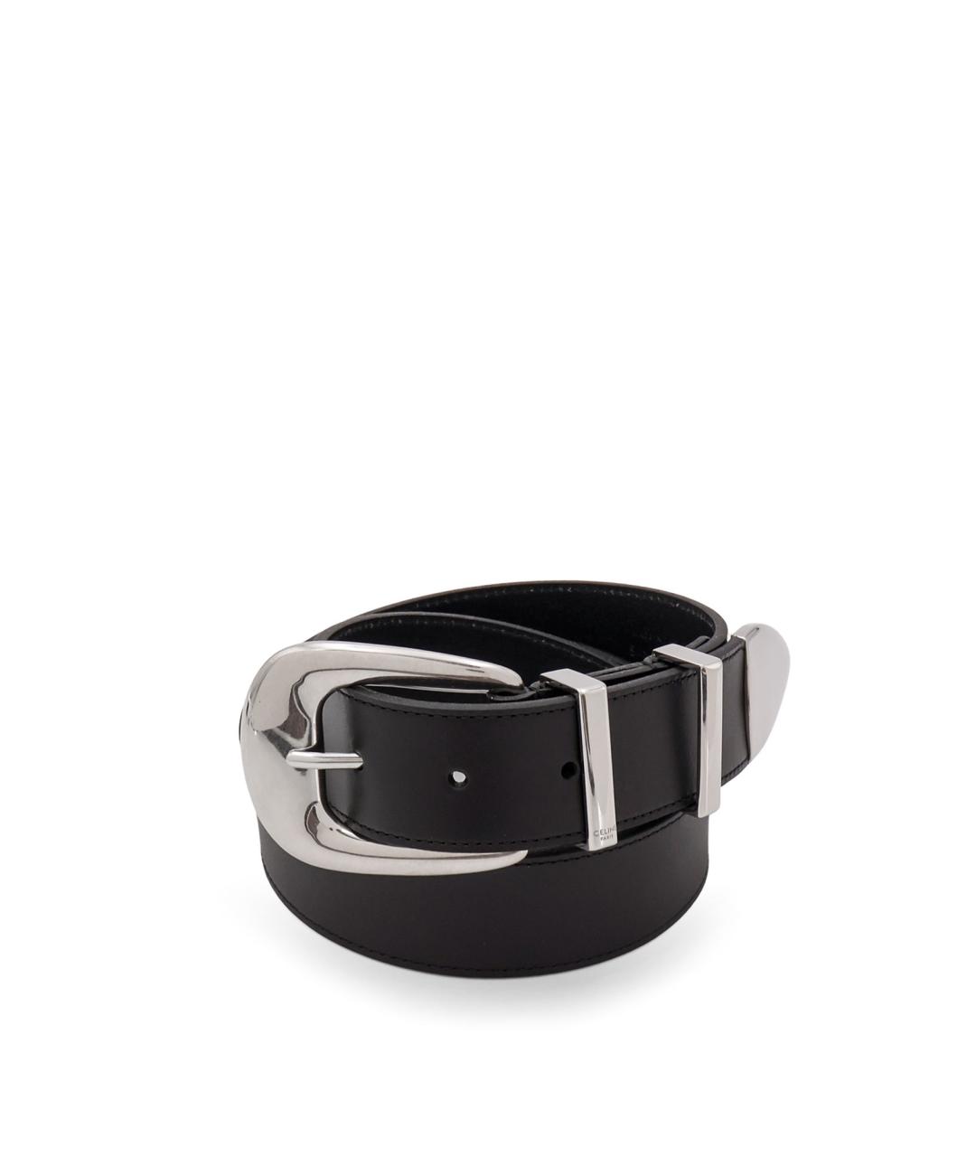 CELINE Черный кожаный ремень, фото 3
