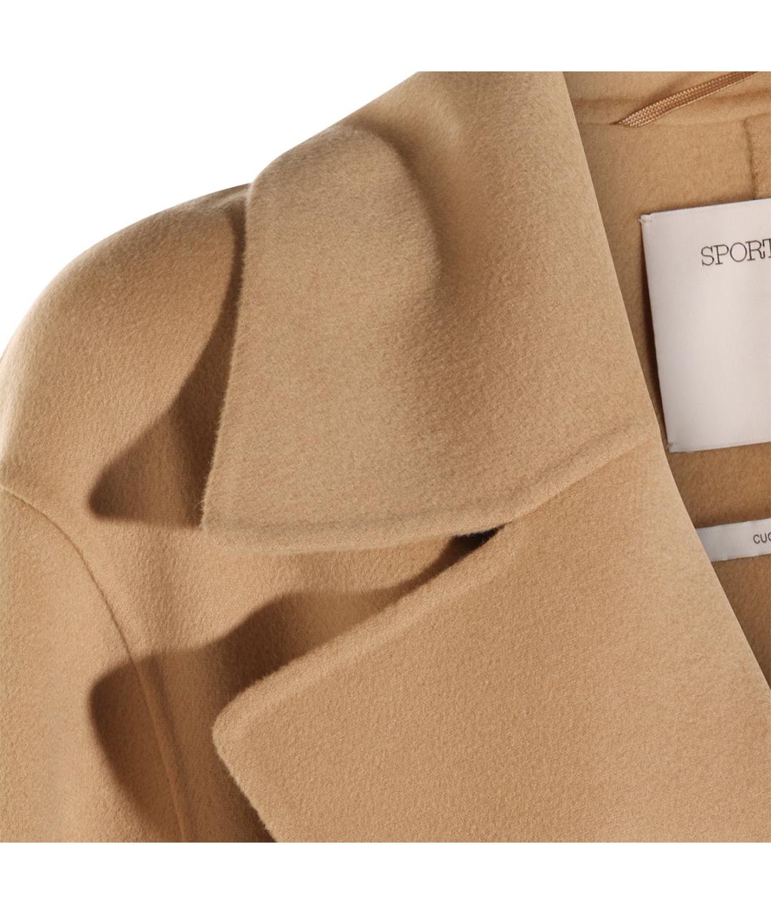 SPORTMAX Бежевое кашемировое пальто, фото 3