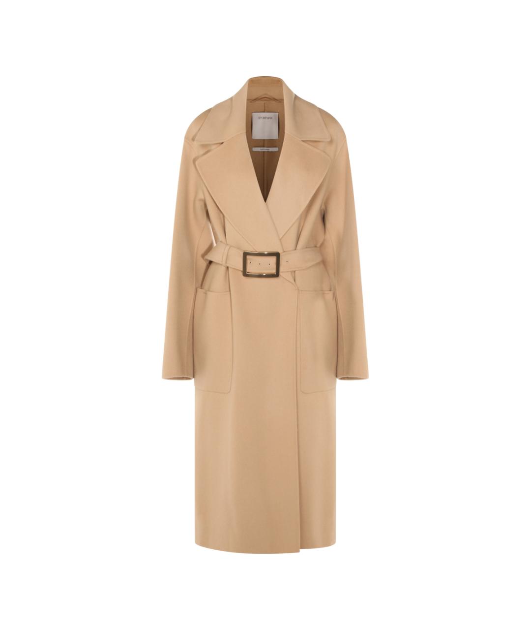 SPORTMAX Бежевое кашемировое пальто, фото 6