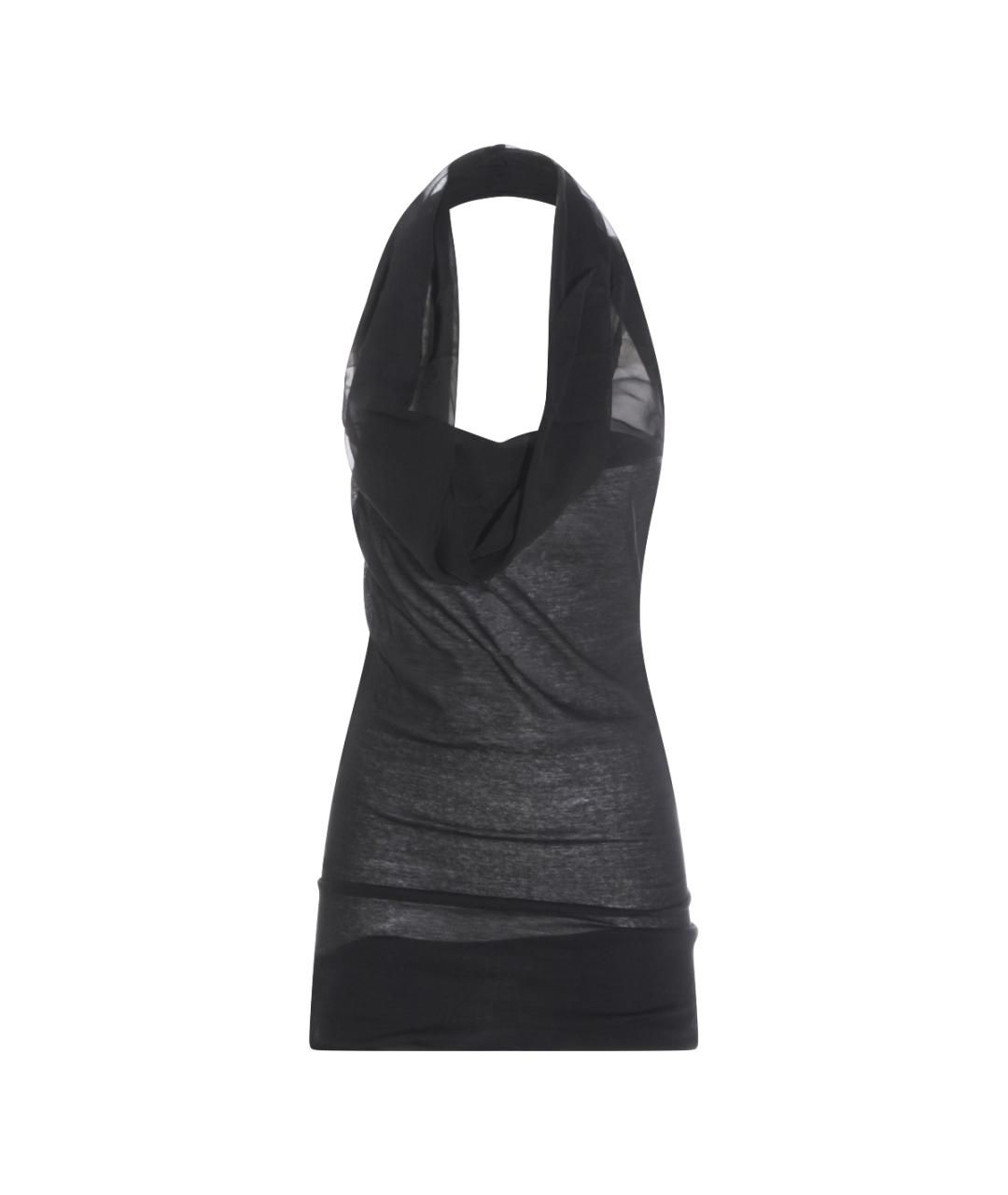 RICK OWENS Черная хлопковая майка, фото 1