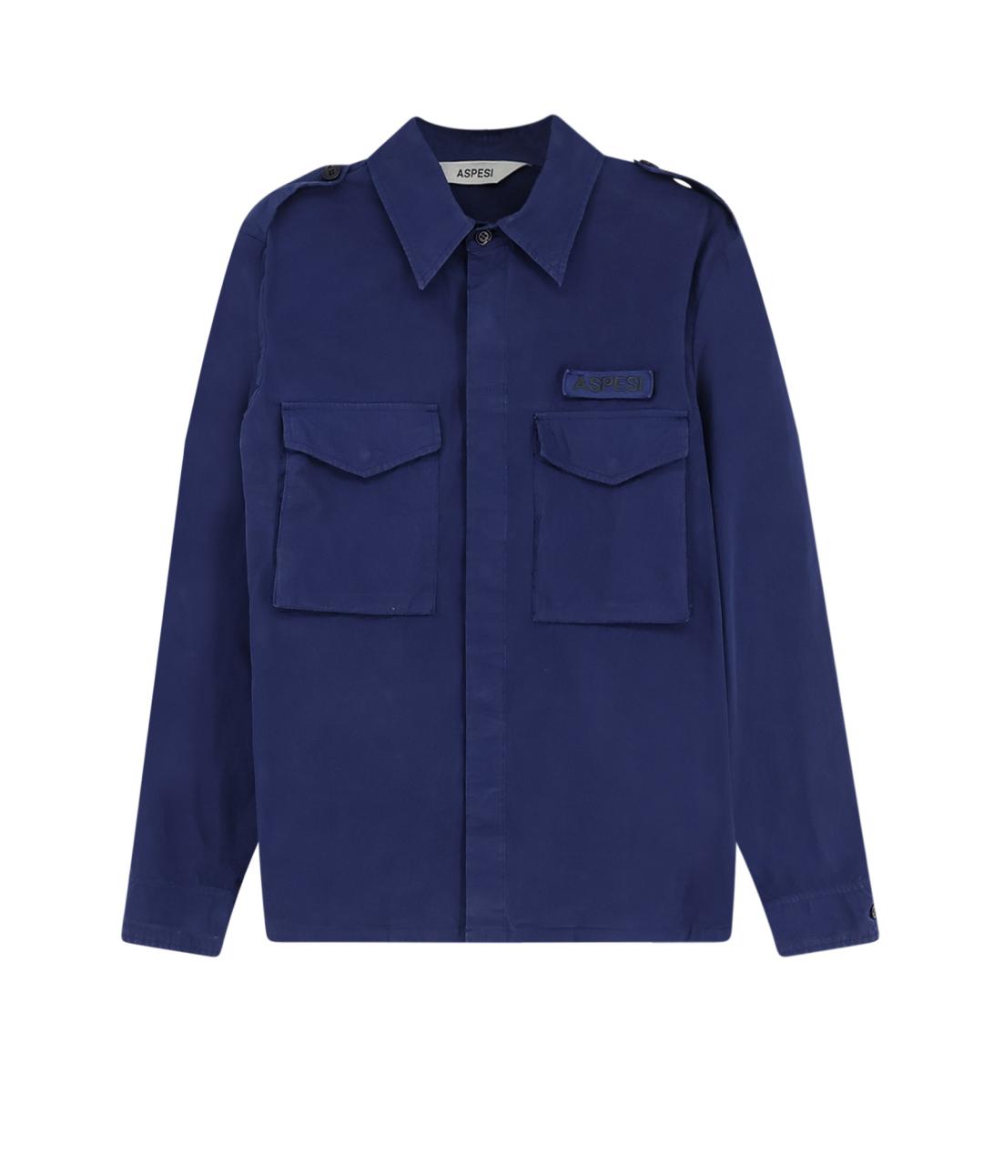 ASPESI Голубая хлопковая кэжуал рубашка, фото 1