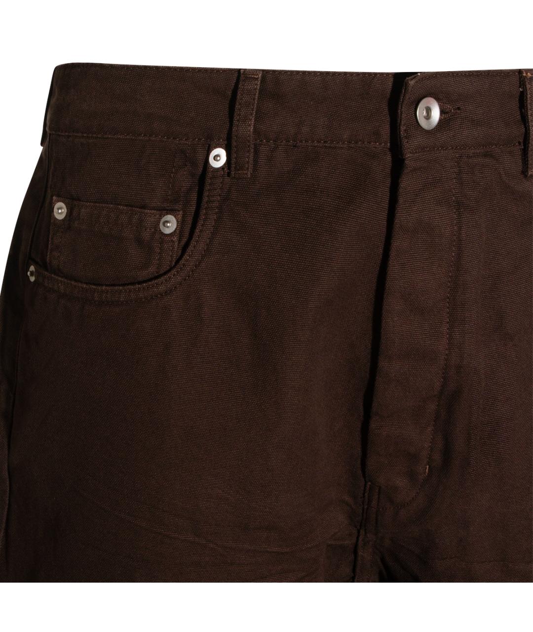 RICK OWENS DRKSHDW Коричневые хлопковые прямые джинсы, фото 3