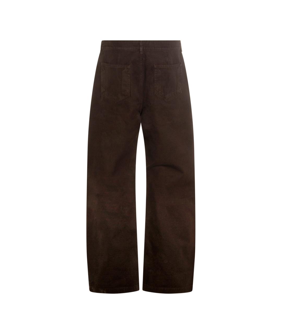 RICK OWENS DRKSHDW Коричневые хлопковые прямые джинсы, фото 2