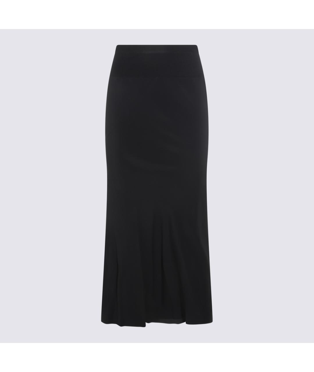 RICK OWENS Черная ацетатная юбка миди, фото 2