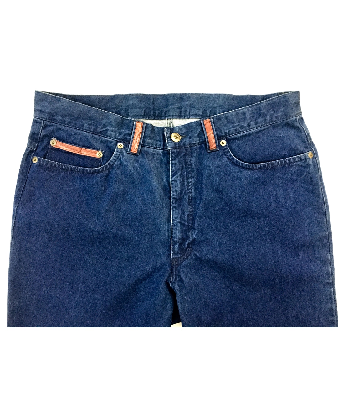 STEFANO RICCI Синие хлопковые прямые джинсы, фото 5