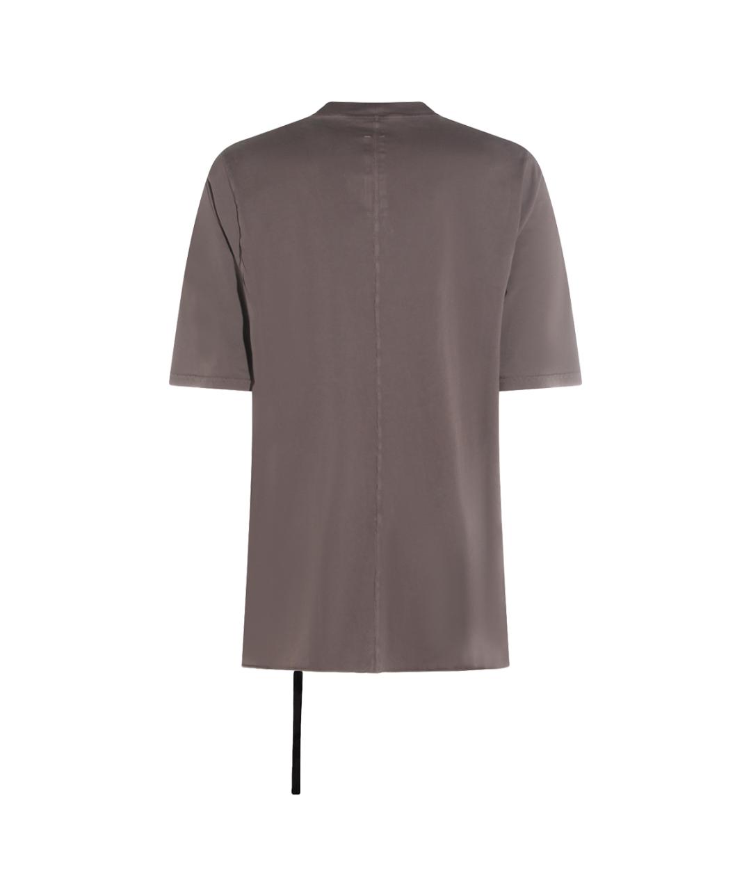 RICK OWENS DRKSHDW Коричневая хлопковая футболка, фото 2