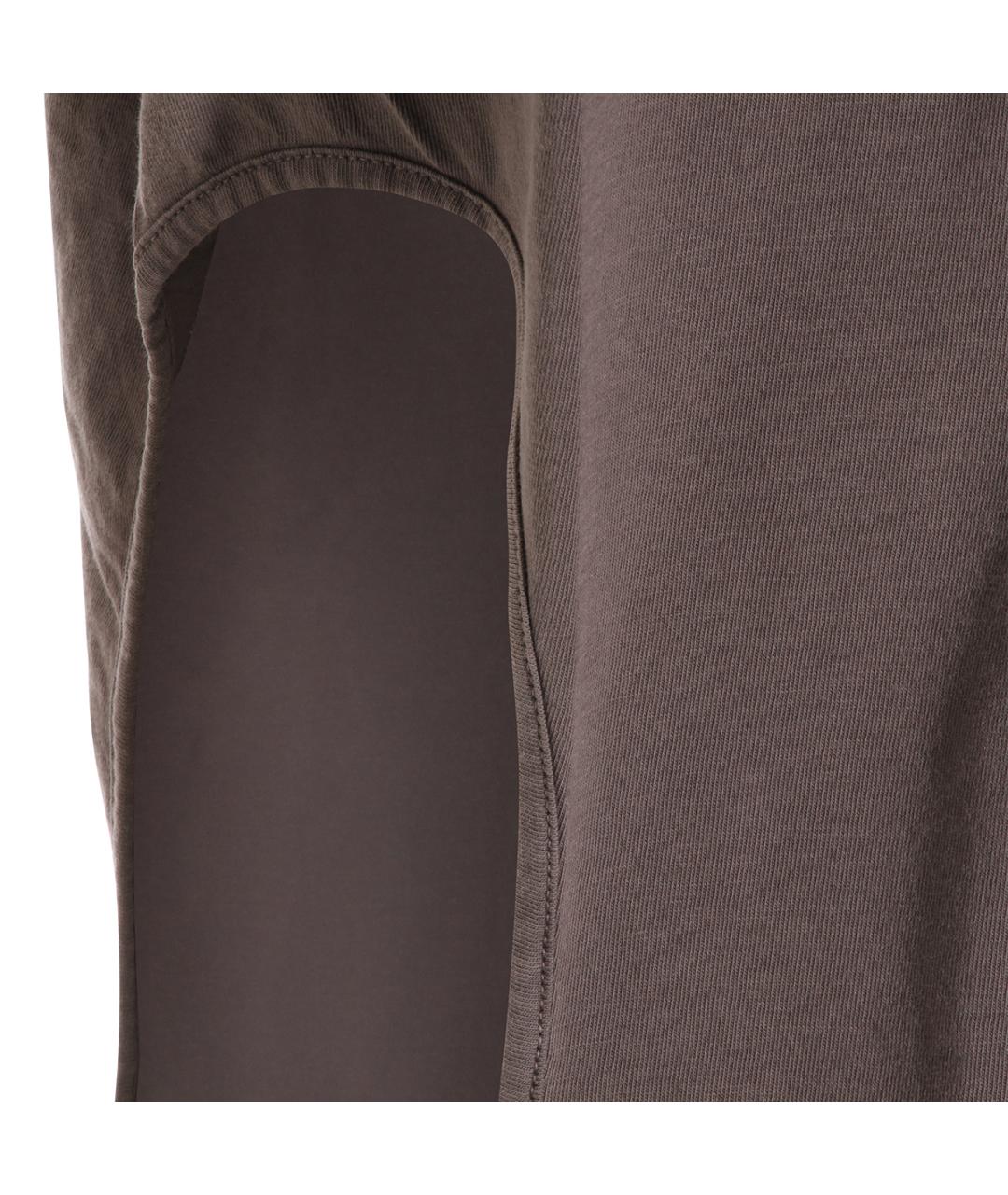 RICK OWENS DRKSHDW Коричневая хлопковая футболка, фото 3