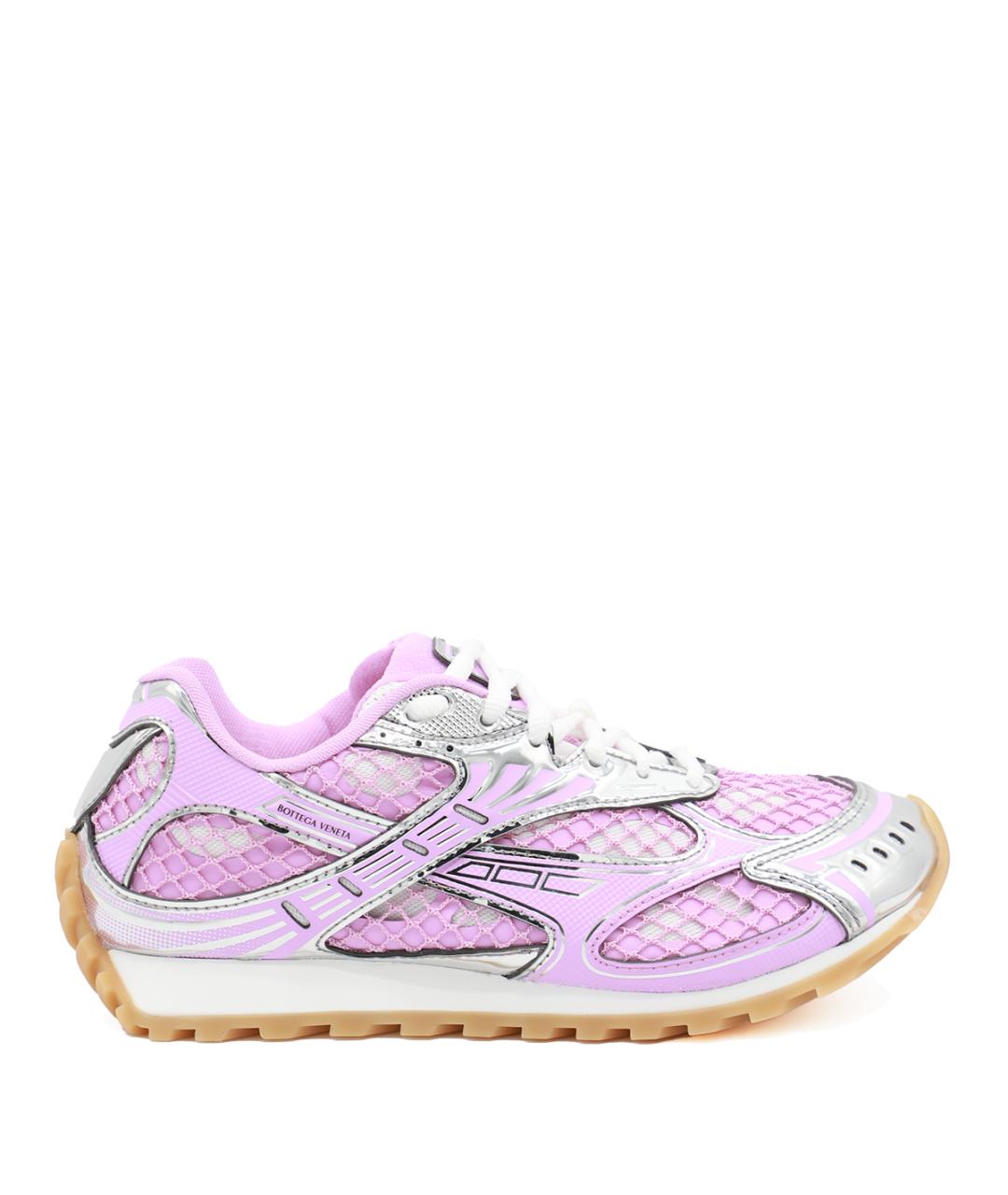BOTTEGA VENETA Розовые текстильные кроссовки, фото 1
