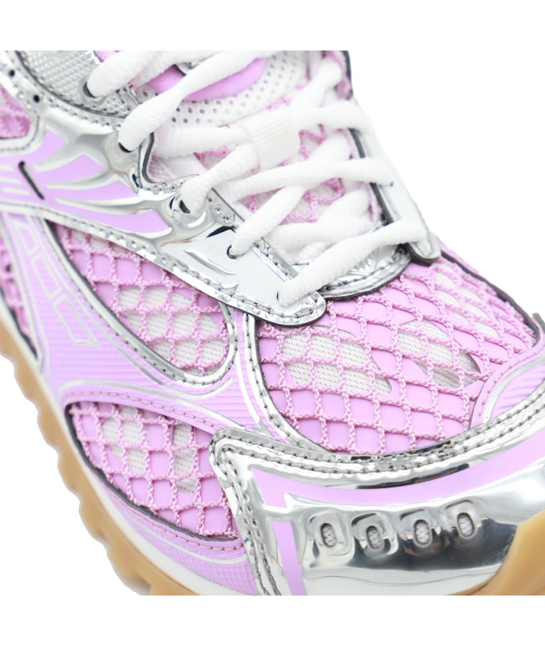 BOTTEGA VENETA Розовые текстильные кроссовки, фото 4