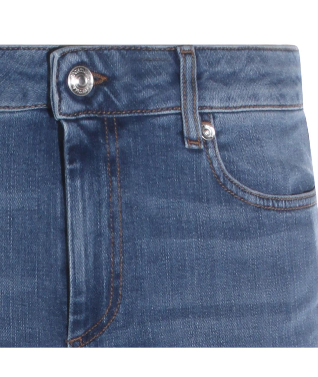 SPORTMAX Синие хлопко-эластановые джинсы слим, фото 3