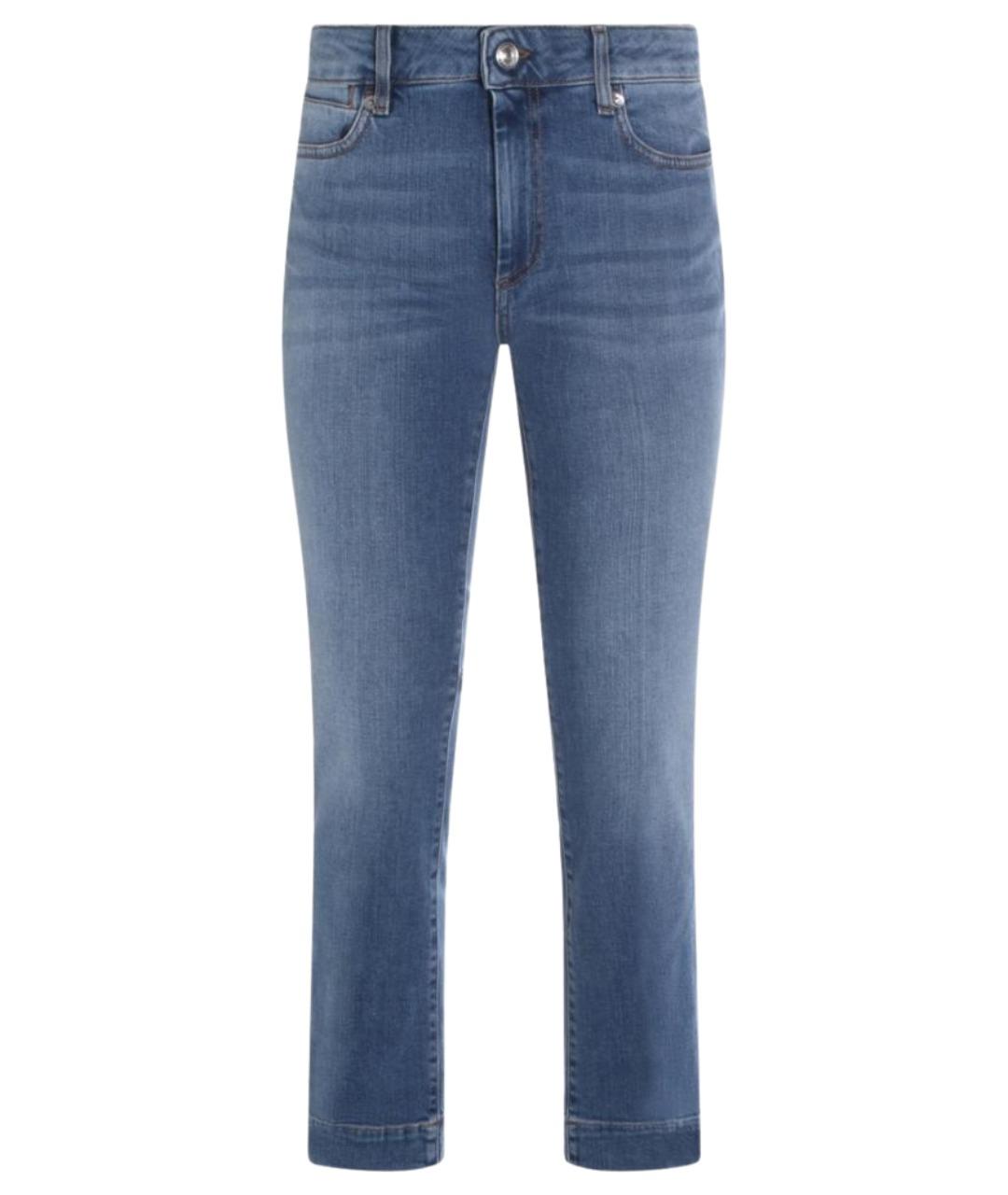 SPORTMAX Синие хлопко-эластановые джинсы слим, фото 1