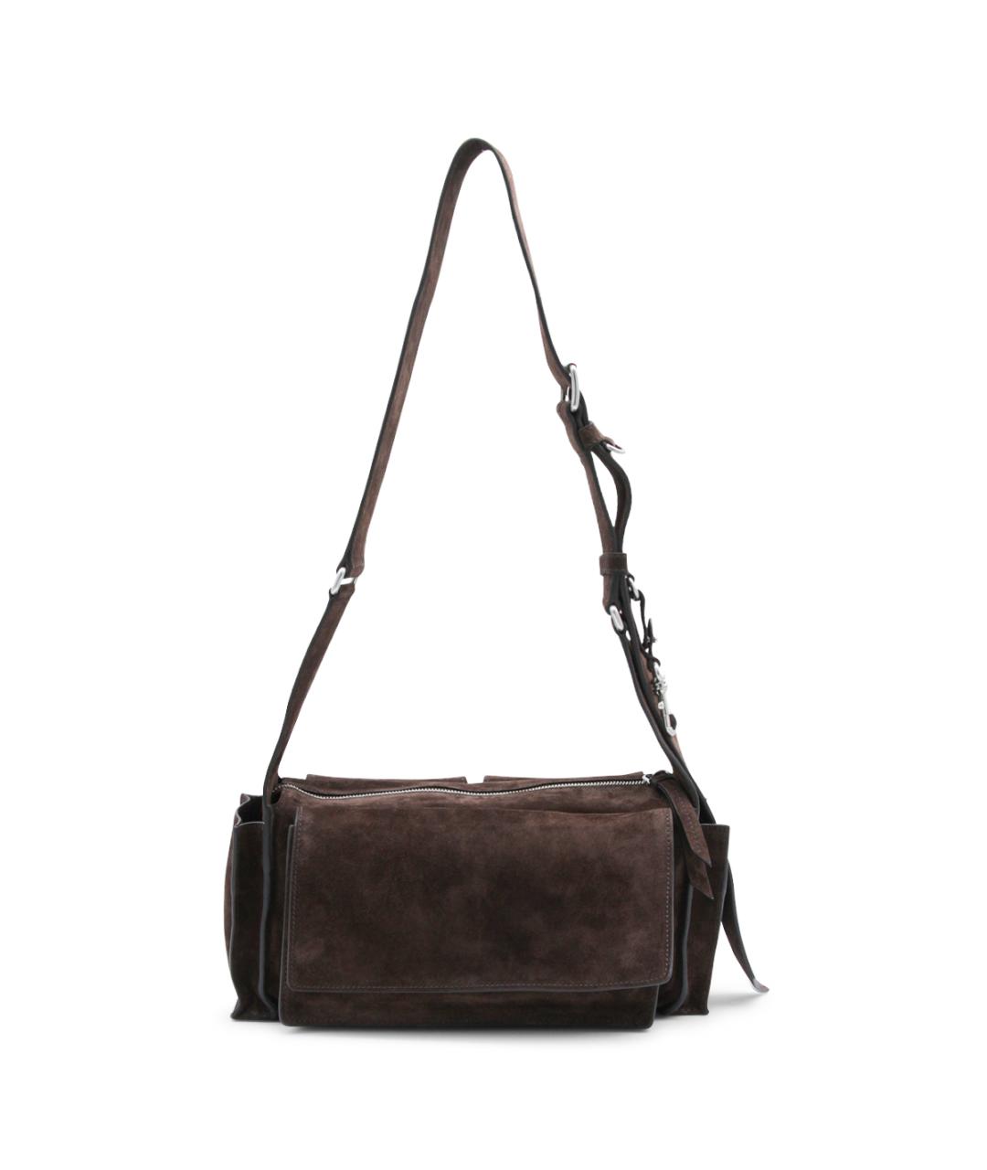 MIU MIU Коричневая замшевая сумка через плечо, фото 3