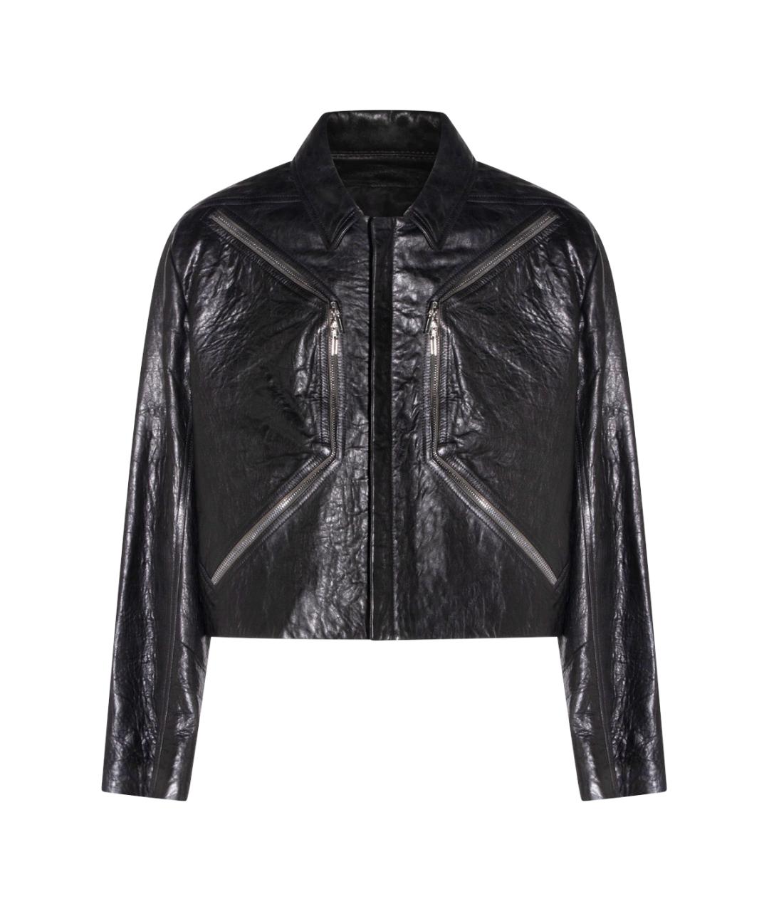 RICK OWENS Черная кожаная куртка, фото 1