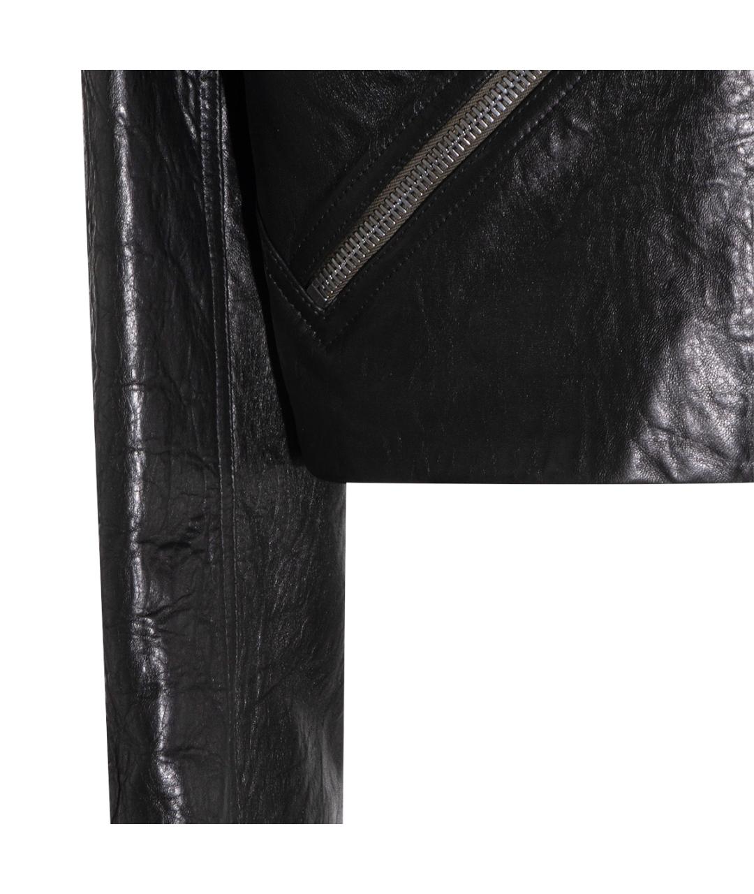 RICK OWENS Черная кожаная куртка, фото 4