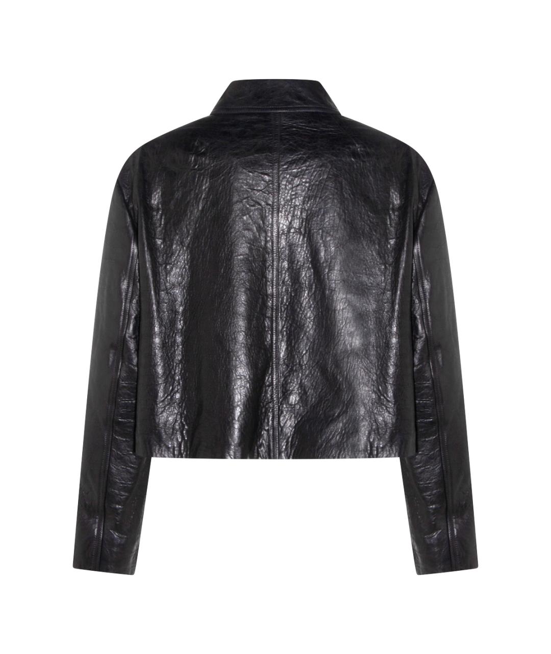 RICK OWENS Черная кожаная куртка, фото 2