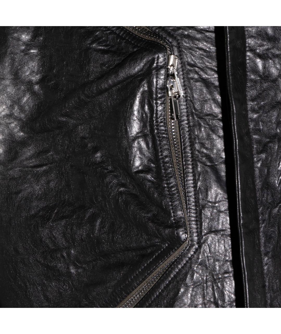 RICK OWENS Черная кожаная куртка, фото 3