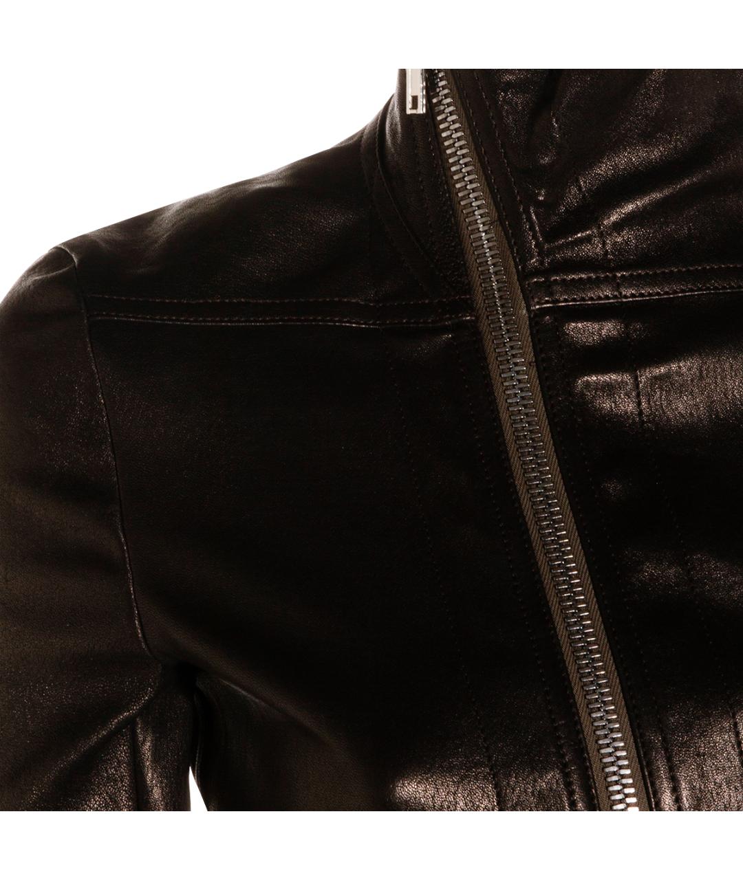 RICK OWENS Черная кожаная куртка, фото 4