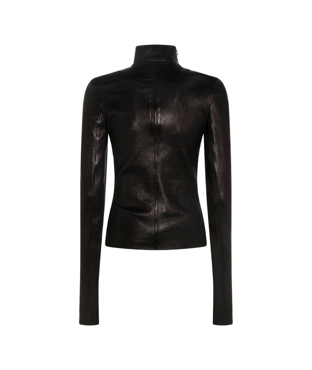 RICK OWENS Черная кожаная куртка, фото 2