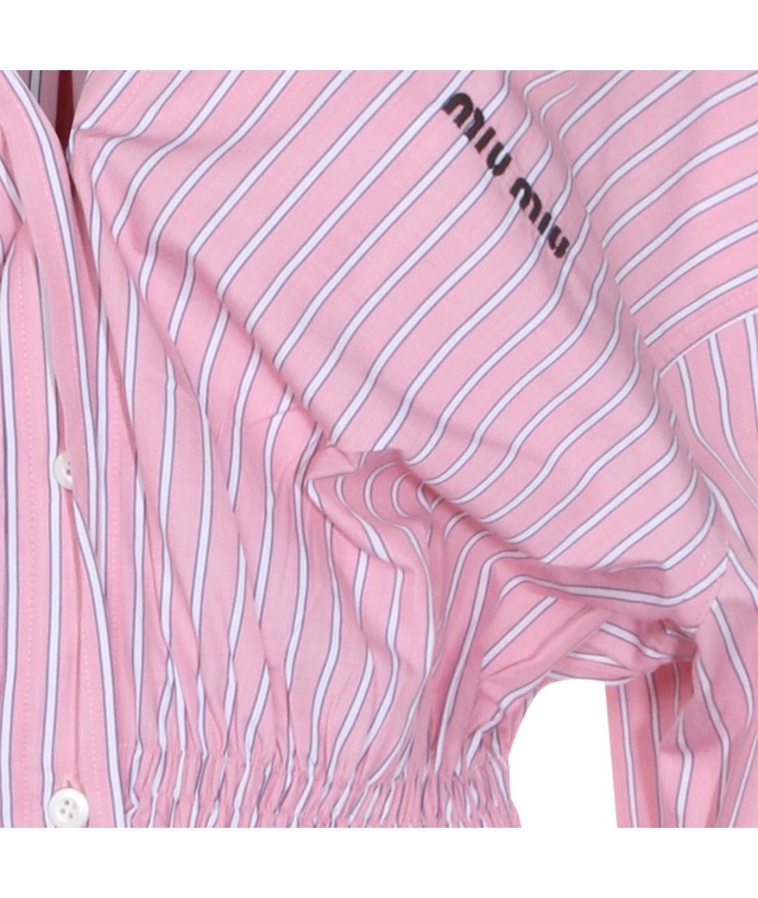 MIU MIU Розовое хлопковое повседневное платье, фото 3