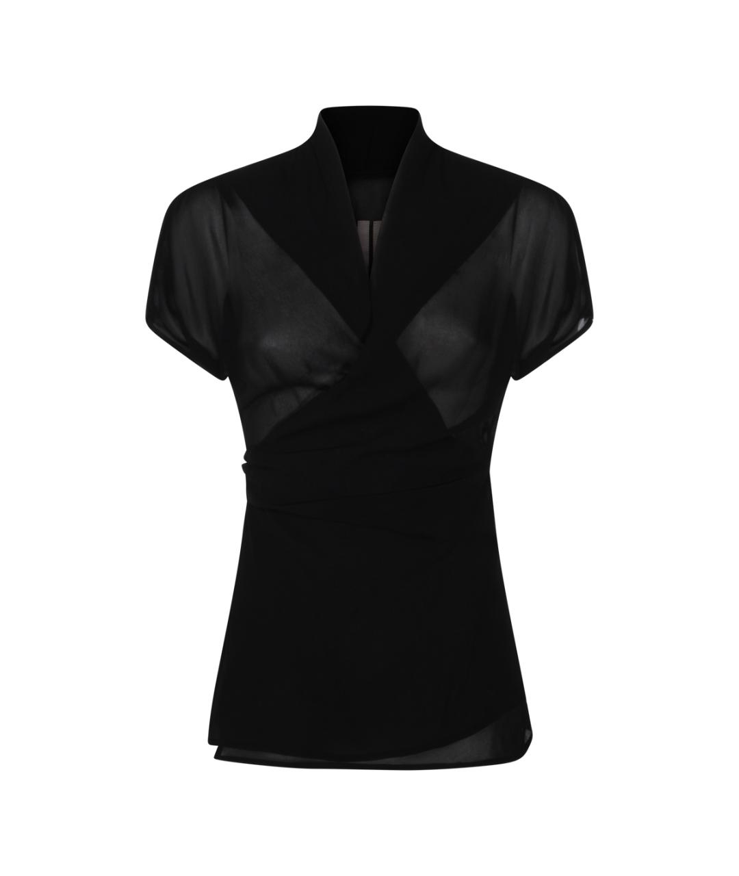 RICK OWENS Черная шелковая блузы, фото 1