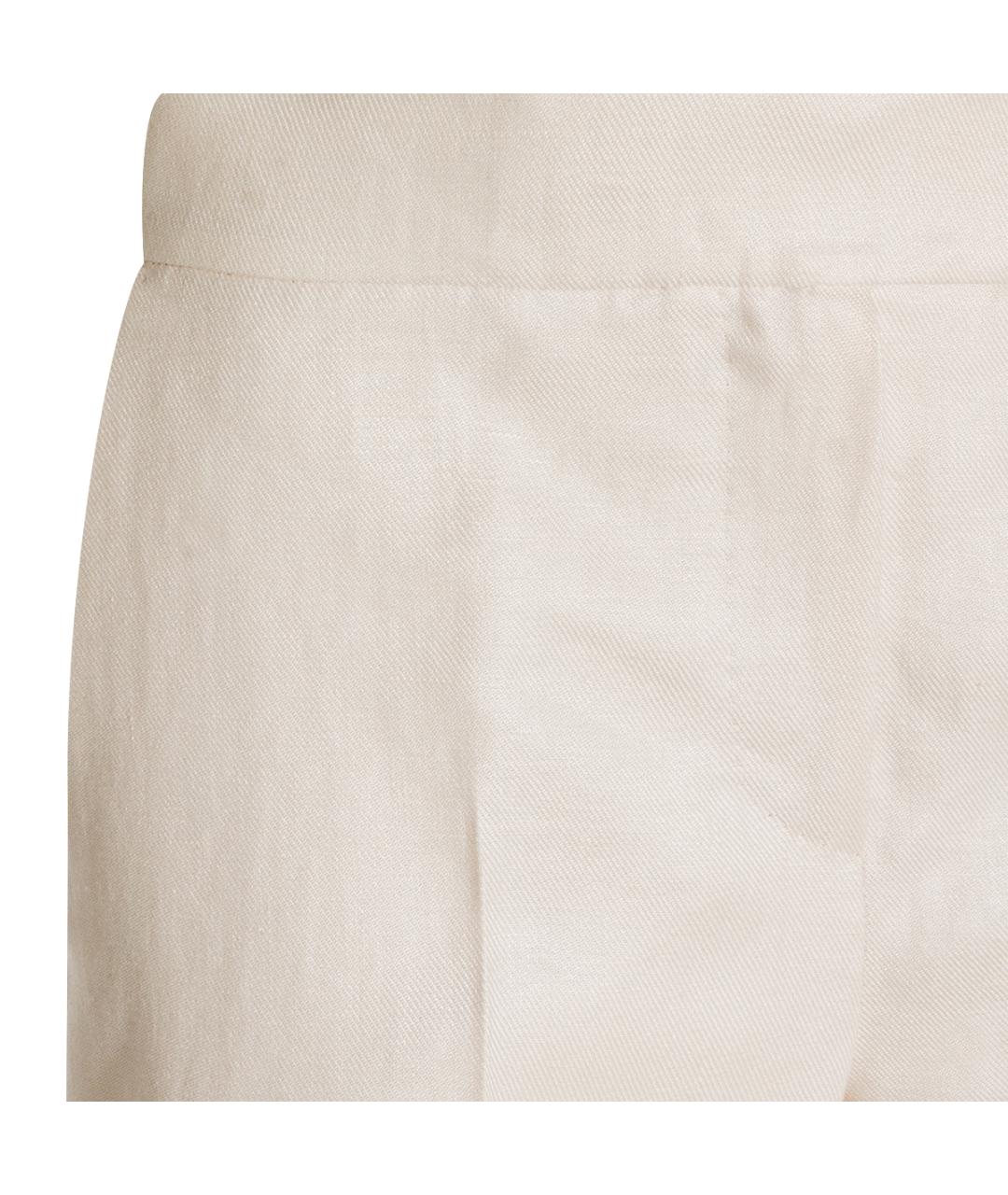 MAX MARA Бежевые льняные прямые брюки, фото 3