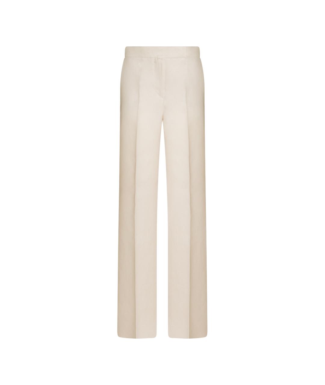 MAX MARA Бежевые льняные прямые брюки, фото 5